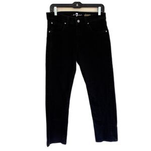 7 For All Mankind Slimmy Black Slim Straight Jeans Size 30 x 27